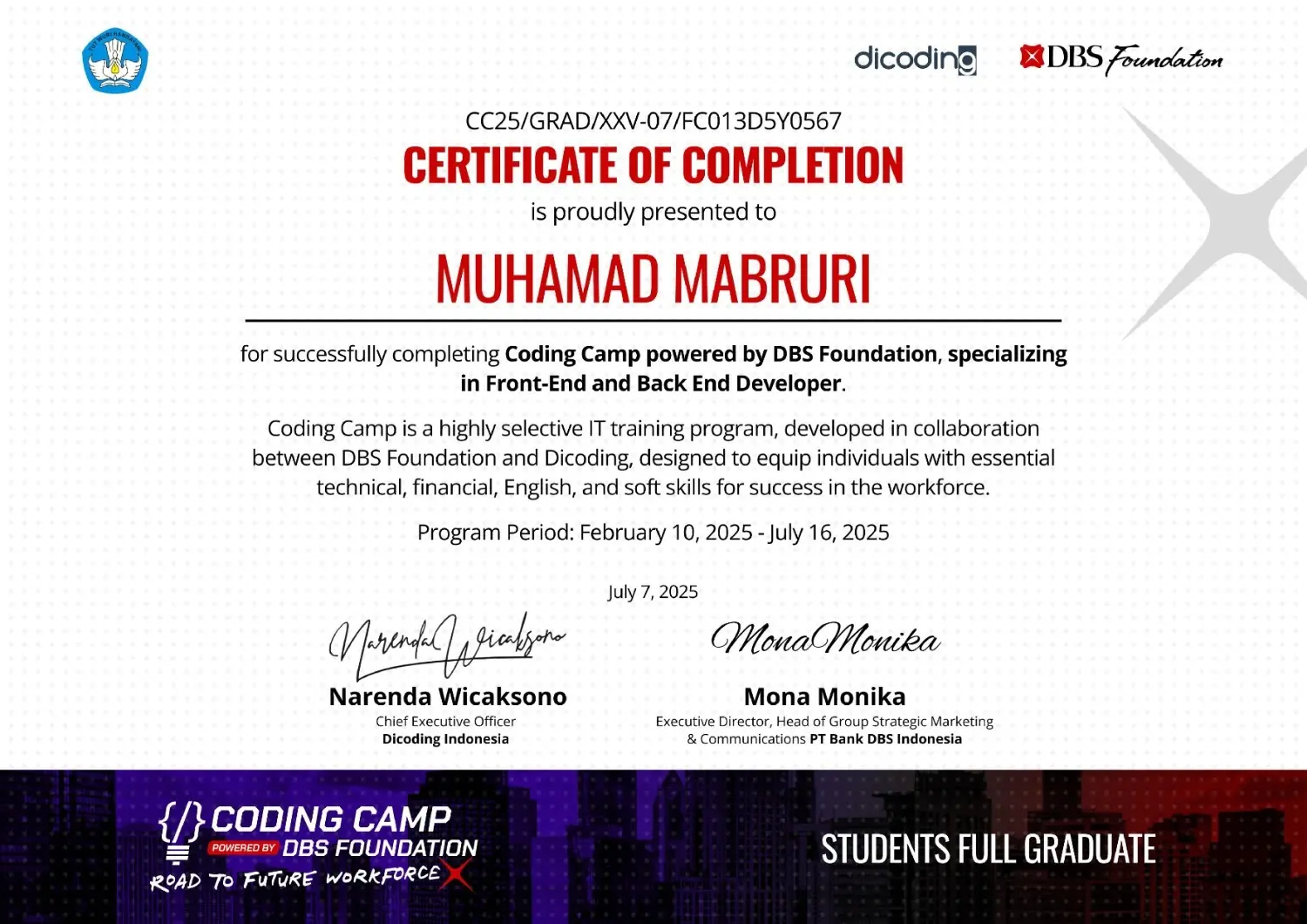 Frontend and Backend Developer