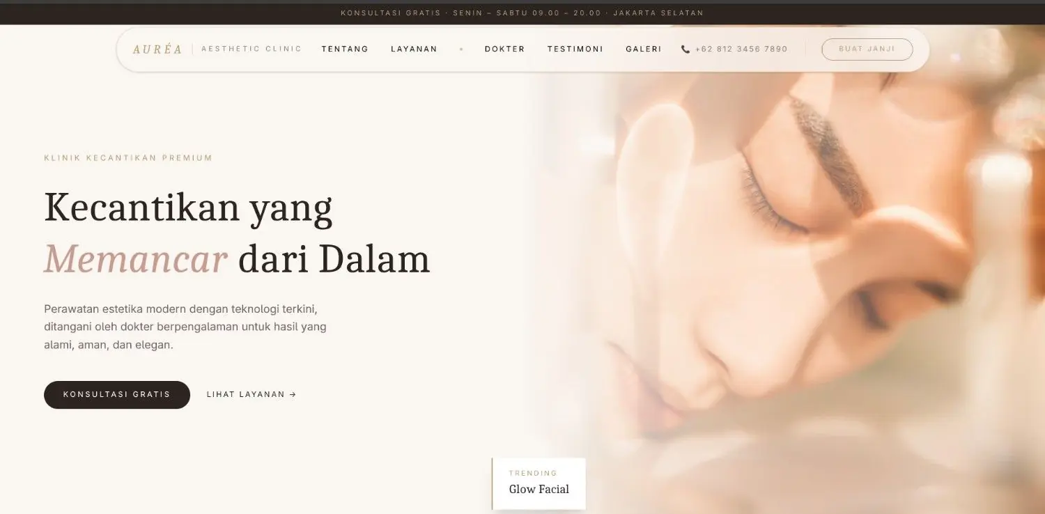 Preview template Auréa Aesthetic Clinic