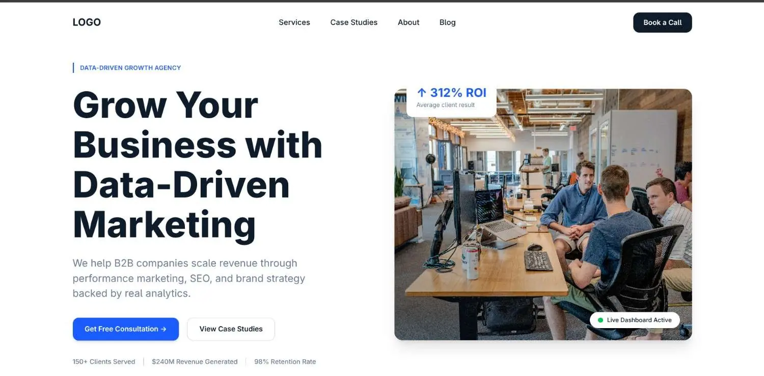 Preview template Data-Driven Growth Agency