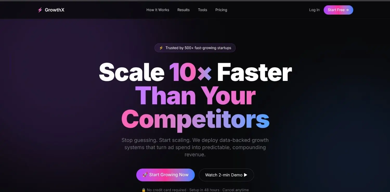 Preview template GrowthX Agency